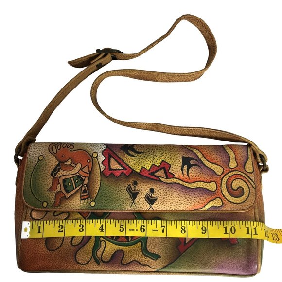Anuschka NEVER USED Handpainted Leather Shoulder Bag Southwest Tribal - Picture 5 of 12